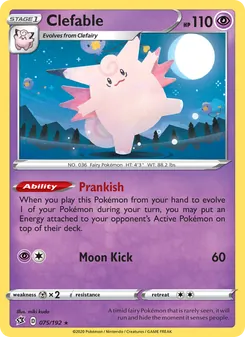Clefable card from Rebel Clash, number 75/192