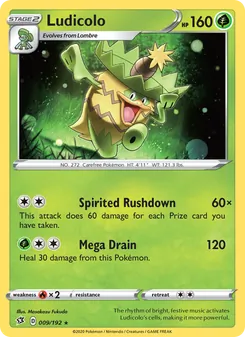 Ludicolo card from Rebel Clash, number 9/192