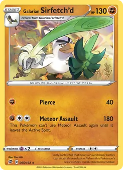 Galarian Sirfetch'd card from Rebel Clash, number 95/192