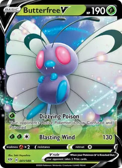 Butterfree V card from Darkness Ablaze, number 1/189