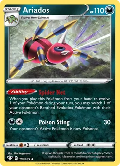 Ariados card from Darkness Ablaze, number 103/189