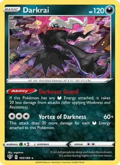 Darkrai card from Darkness Ablaze, number 105/189
