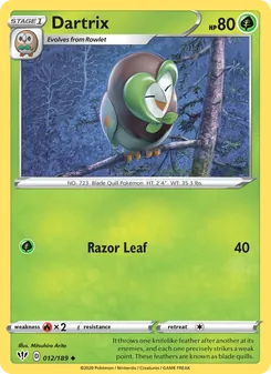 Dartrix card from Darkness Ablaze, number 12/189