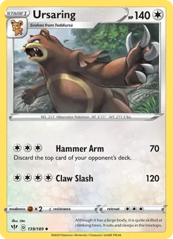 Ursaring card from Darkness Ablaze, number 139/189