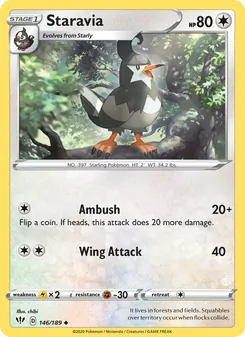 Staravia card from Darkness Ablaze, number 146/189