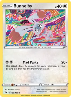 Bunnelby card from Darkness Ablaze, number 150/189