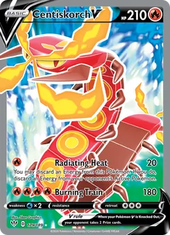 Centiskorch V card from Darkness Ablaze, number 179/189