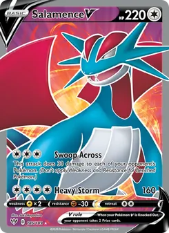 Salamence V card from Darkness Ablaze, number 185/189