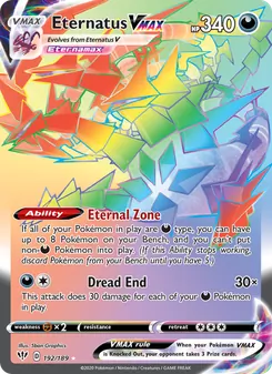 Eternatus VMAX card from Darkness Ablaze, number 192/189
