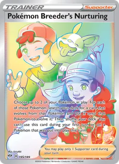 Pokémon Breeder's Nurturing card from Darkness Ablaze, number 195/189