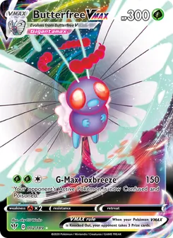 Butterfree VMAX card from Darkness Ablaze, number 2/189