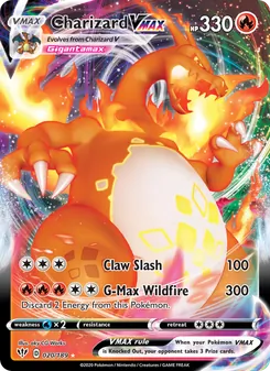 Charizard VMAX card from Darkness Ablaze, number 20/189