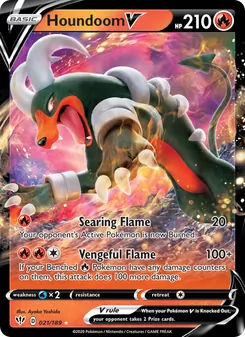 Houndoom V card from Darkness Ablaze, number 21/189