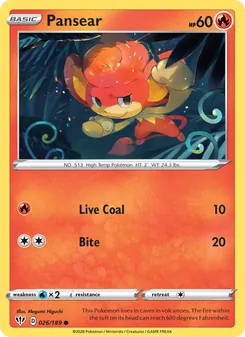 Pansear card from Darkness Ablaze, number 26/189