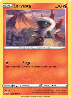 Larvesta card from Darkness Ablaze, number 29/189
