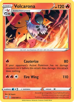 Volcarona card from Darkness Ablaze, number 30/189