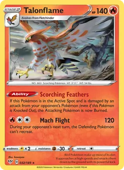 Talonflame card from Darkness Ablaze, number 32/189