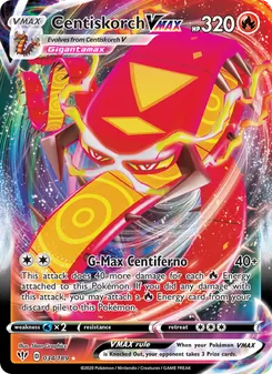 Centiskorch VMAX card from Darkness Ablaze, number 34/189