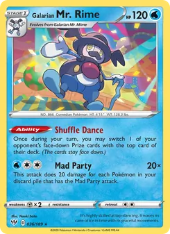 Galarian Mr. Rime card from Darkness Ablaze, number 36/189
