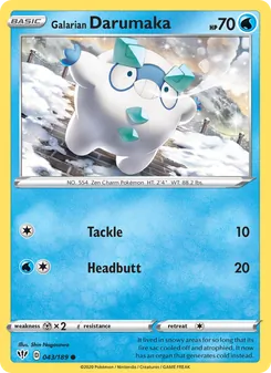 Galarian Darumaka card from Darkness Ablaze, number 43/189