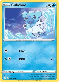 Cubchoo card from Darkness Ablaze, number 48/189