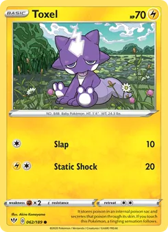Toxel card from Darkness Ablaze, number 62/189