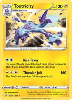 Toxtricity card from Darkness Ablaze, number 63/189