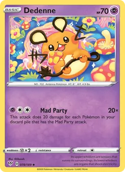 Dedenne card from Darkness Ablaze, number 78/189