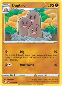 Dugtrio card from Darkness Ablaze, number 85/189