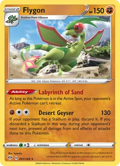 Flygon card from Darkness Ablaze, number 91/189