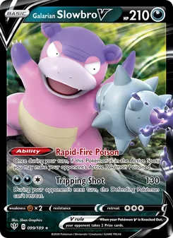 Galarian Slowbro V card from Darkness Ablaze, number 99/189