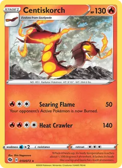Centiskorch card from Champion's Path, number 10/73