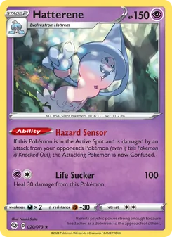 Hatterene card from Champion's Path, number 20/73