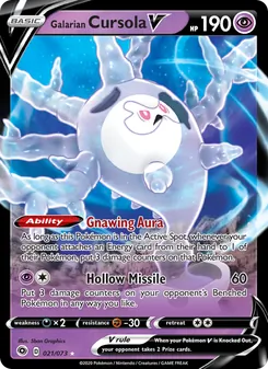 Galarian Cursola V card from Champion's Path, number 21/73