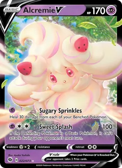 Alcremie V card from Champion's Path, number 22/73