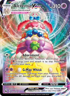 Alcremie VMAX card from Champion's Path, number 23/73