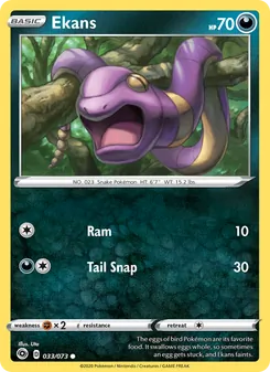 Ekans card from Champion's Path, number 33/73