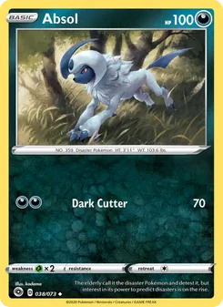 Absol card from Champion's Path, number 38/73