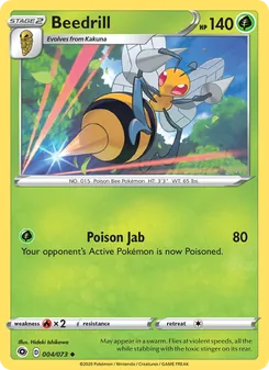 Beedrill card from Champion's Path, number 4/73