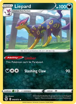 Liepard card from Champion's Path, number 40/73