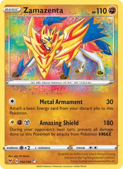 Zamazenta card from Vivid Voltage, number 102/185