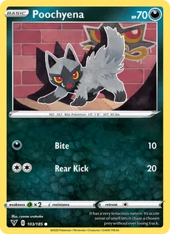Poochyena card from Vivid Voltage, number 103/185