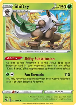 Shiftry card from Vivid Voltage, number 12/185