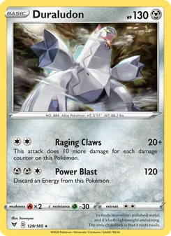 Duraludon card from Vivid Voltage, number 129/185