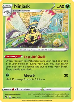 Ninjask card from Vivid Voltage, number 14/185