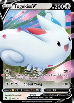 Togekiss V card from Vivid Voltage, number 140/185