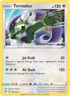 Tornadus card from Vivid Voltage, number 142/185