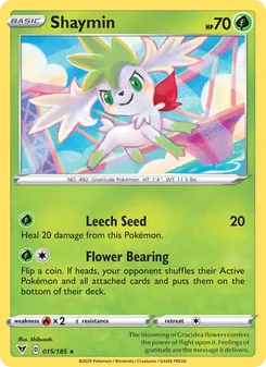 Shaymin card from Vivid Voltage, number 15/185