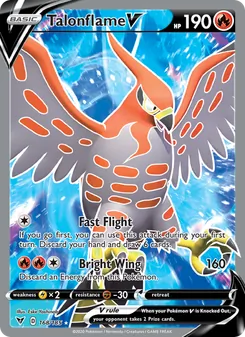 Talonflame V card from Vivid Voltage, number 168/185