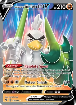 Galarian Sirfetch'd V card from Vivid Voltage, number 174/185